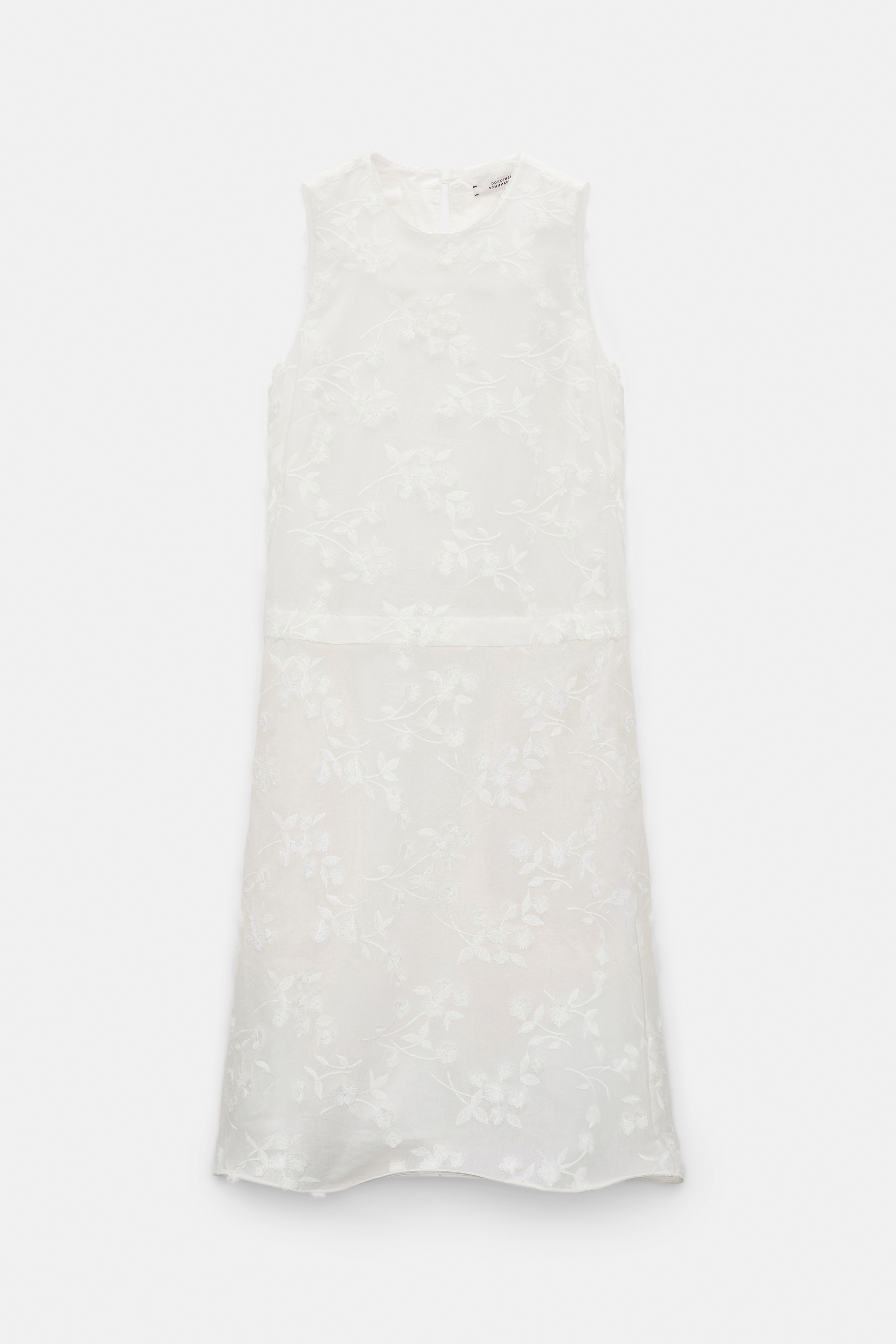 Dorothee Schumacher Shift dress in cotton-fil-coupé camellia white